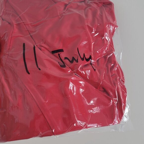 Sophisticate Vintage Red Open Front Cropped Gold Buttons Blazer Jacket Plus Size - Picture 8 of 8